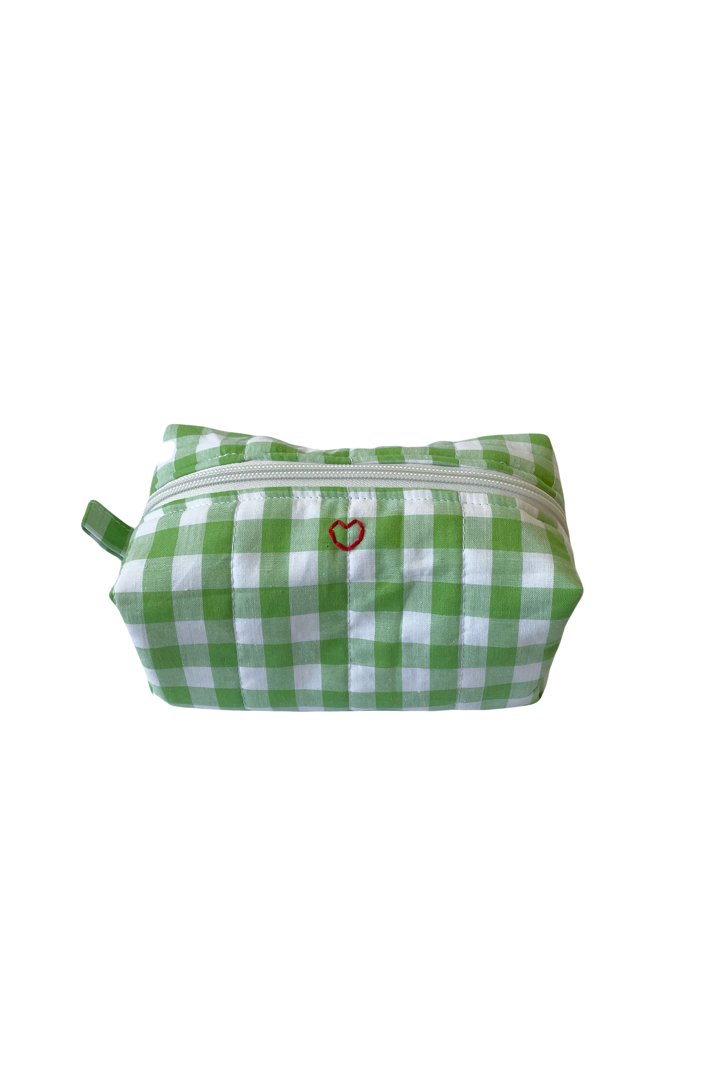 Green Gingham Makeup Bag