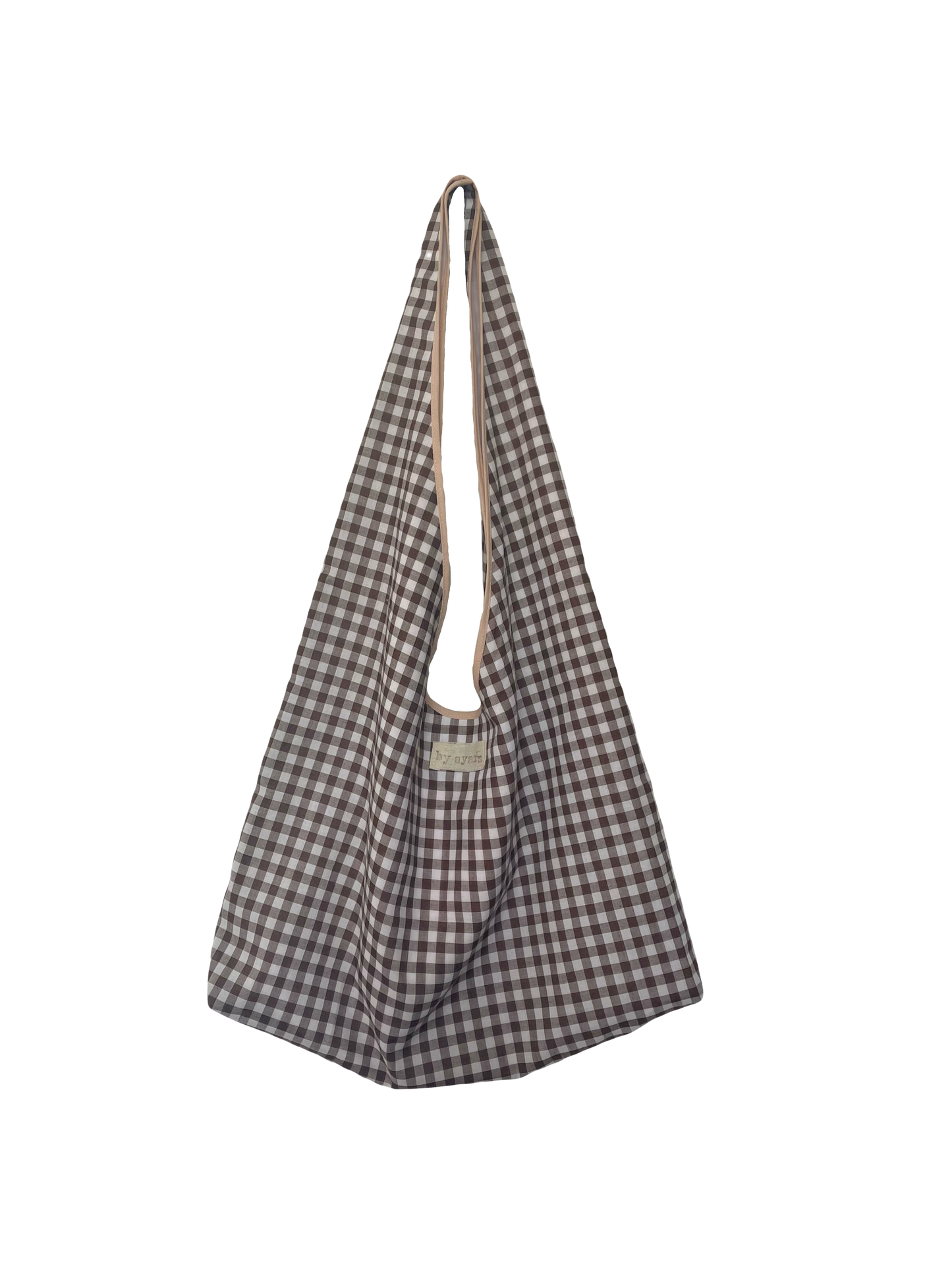 Brown Gingham Slouchy Bag