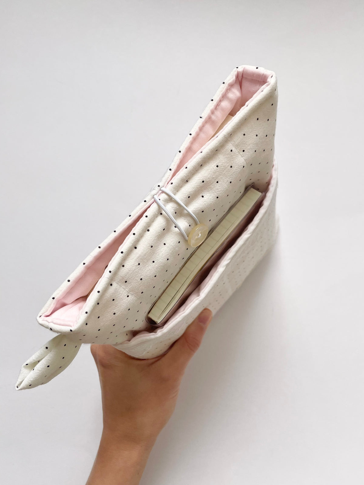 Polka Dot Book Sleeve with Pocket