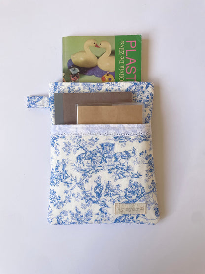 Toile De Jouy Book Sleeve with Pocket