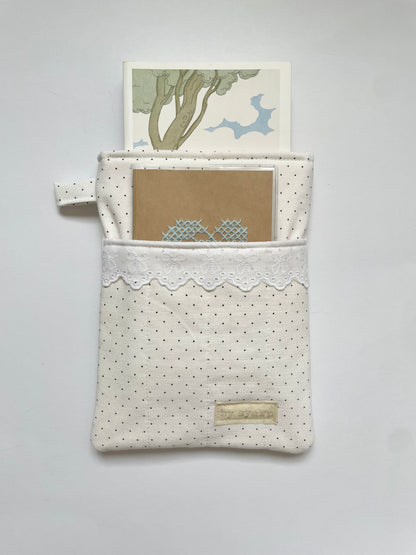 Polka Dot Book Sleeve with Pocket