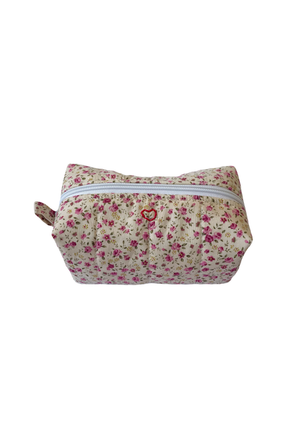 Pink Floral Makeup Bag
