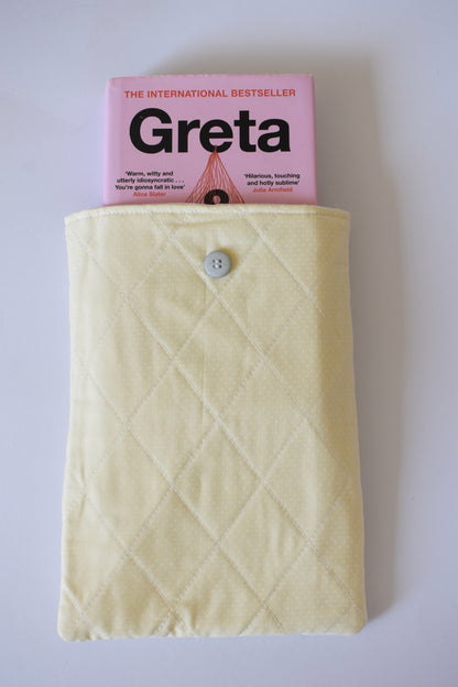 Yellow Polka Dot Large Book Sleeve