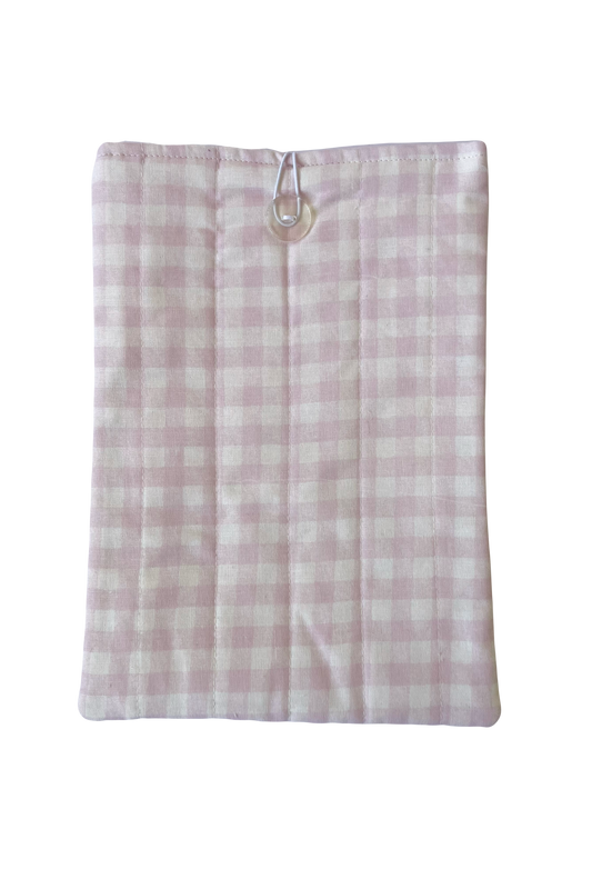 Pink Gingham Large Book Sleeve