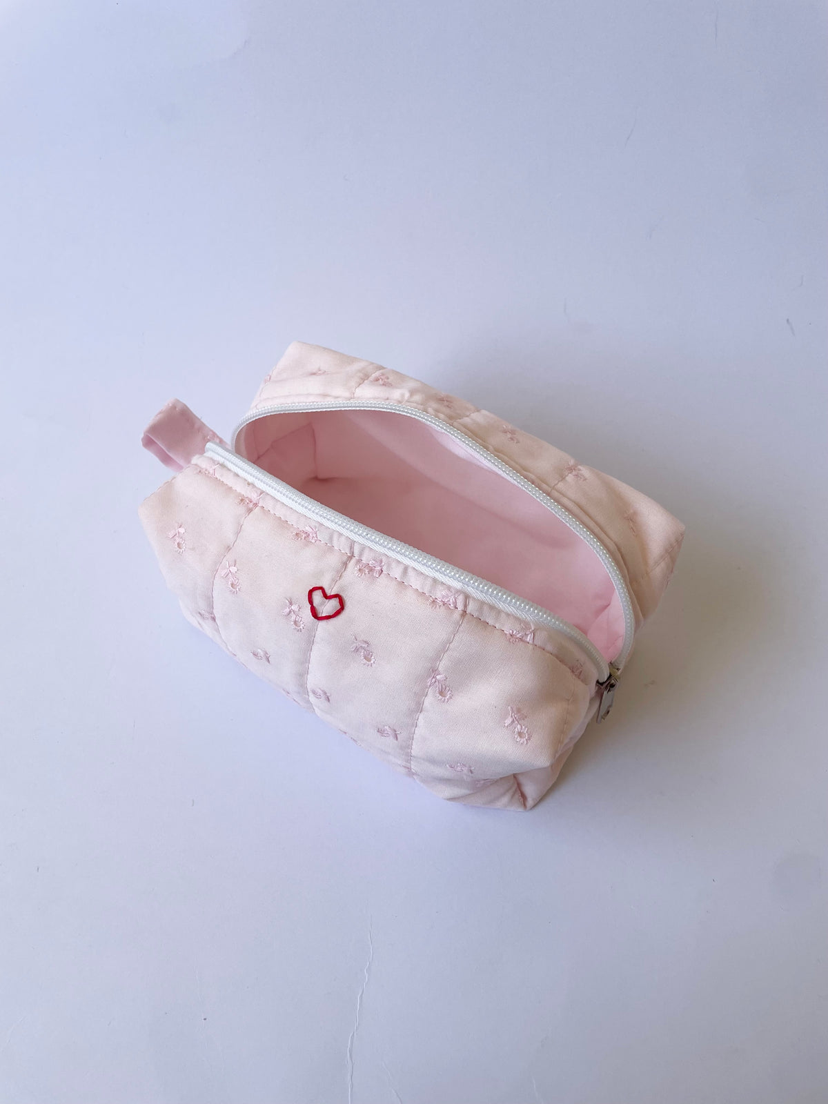Pink Broderie Makeup Bag