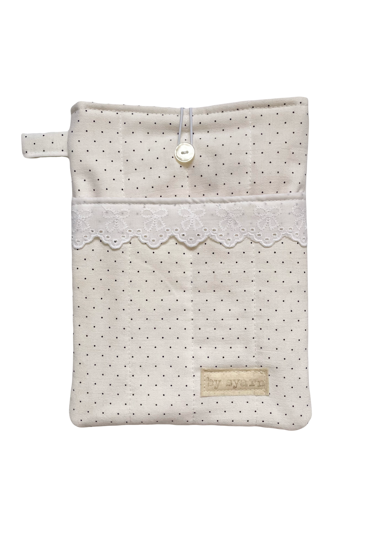 Polka Dot Book Sleeve with Pocket