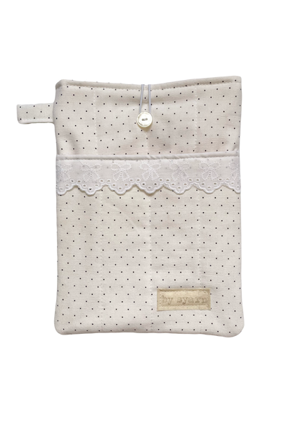 Polka Dot Book Sleeve with Pocket
