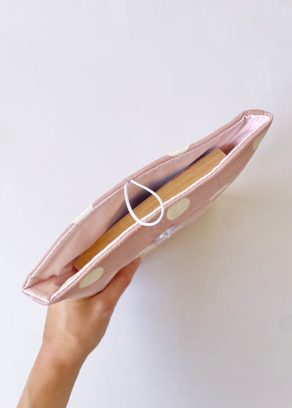 Pink Polka Dot Book Sleeve