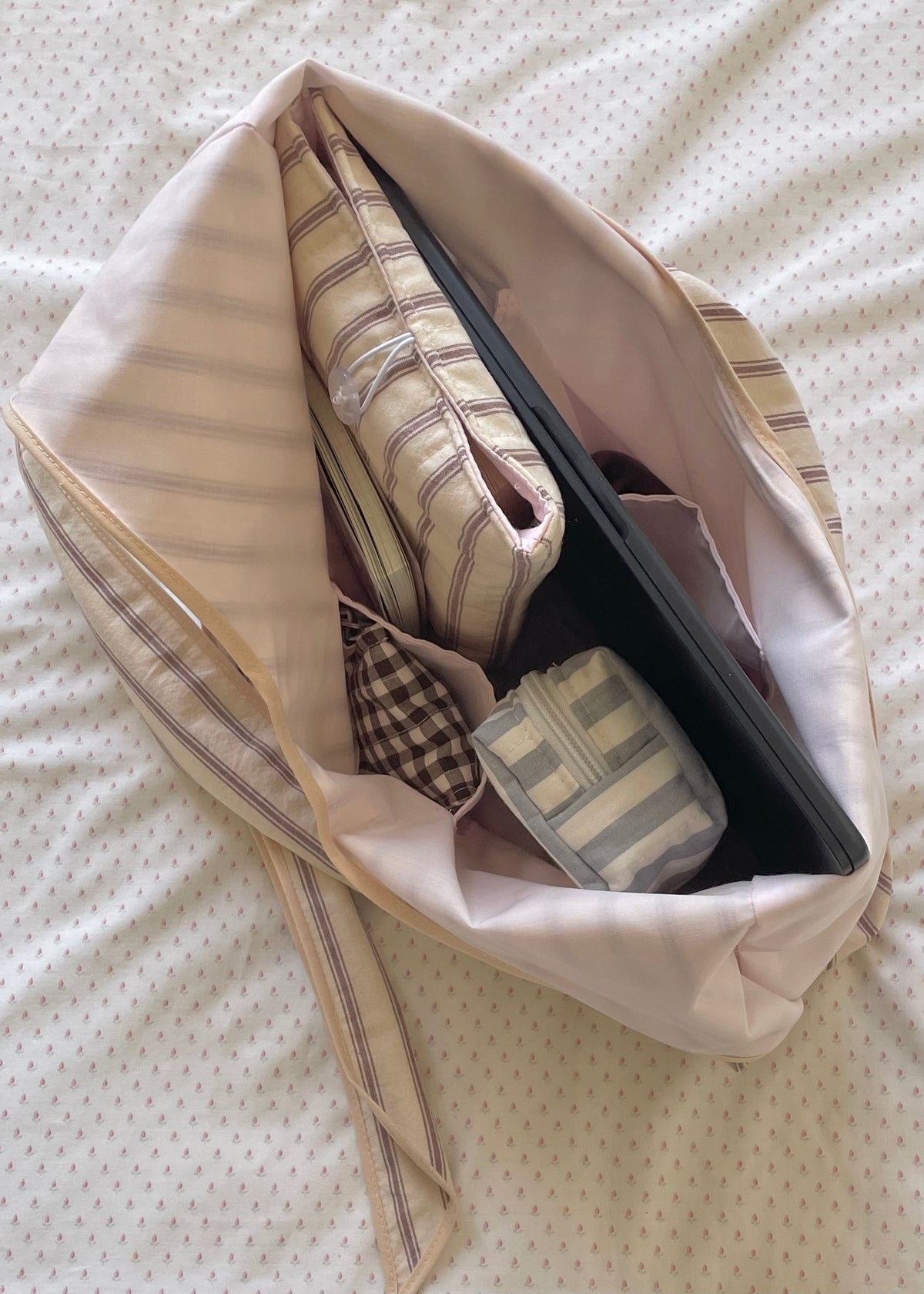 Mulberry Stripe Slouchy Bag
