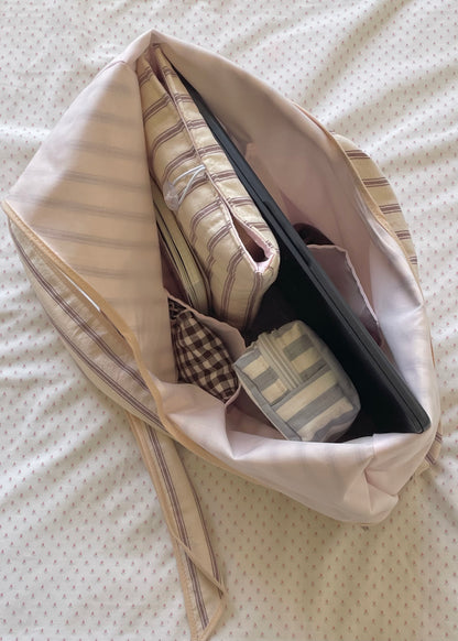 Mulberry Stripe Slouchy Bag