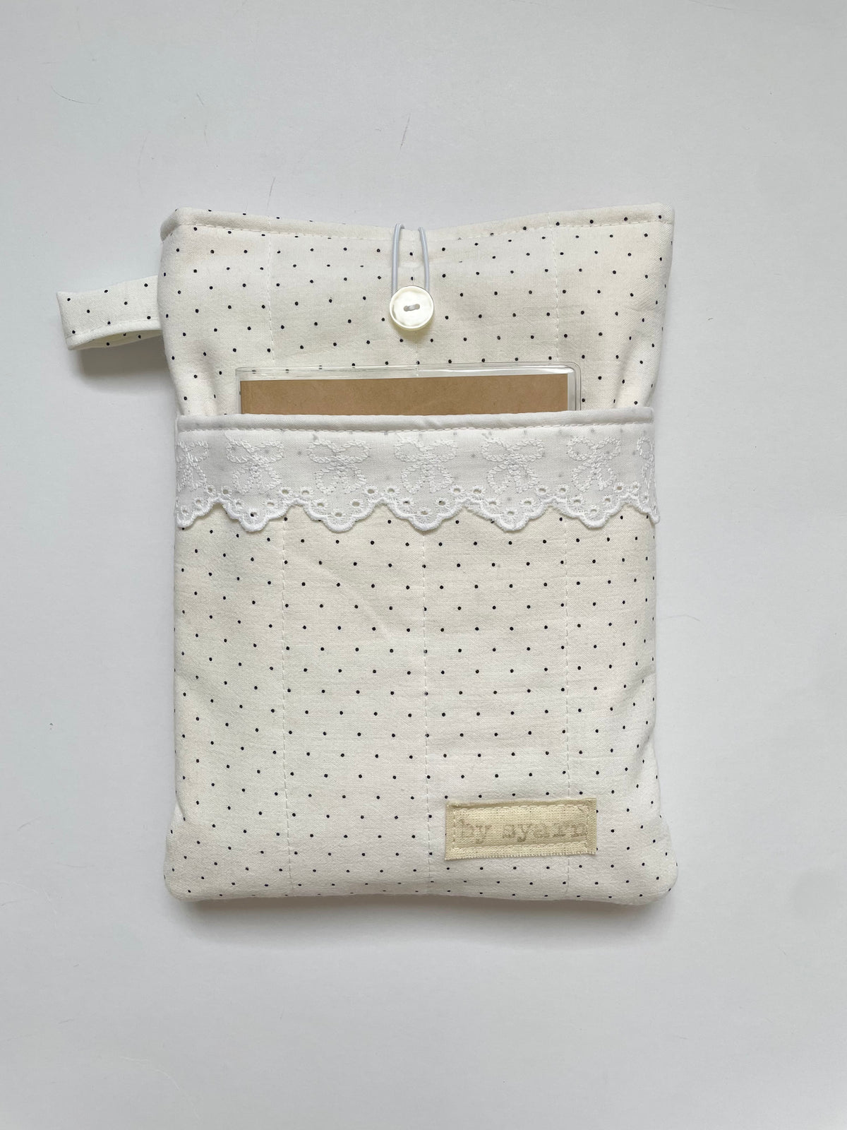 Polka Dot Book Sleeve with Pocket