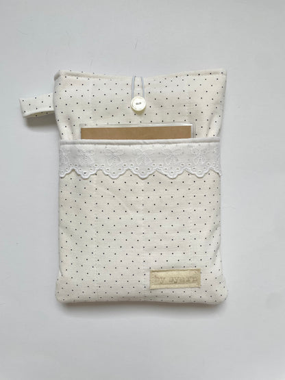 Polka Dot Book Sleeve with Pocket