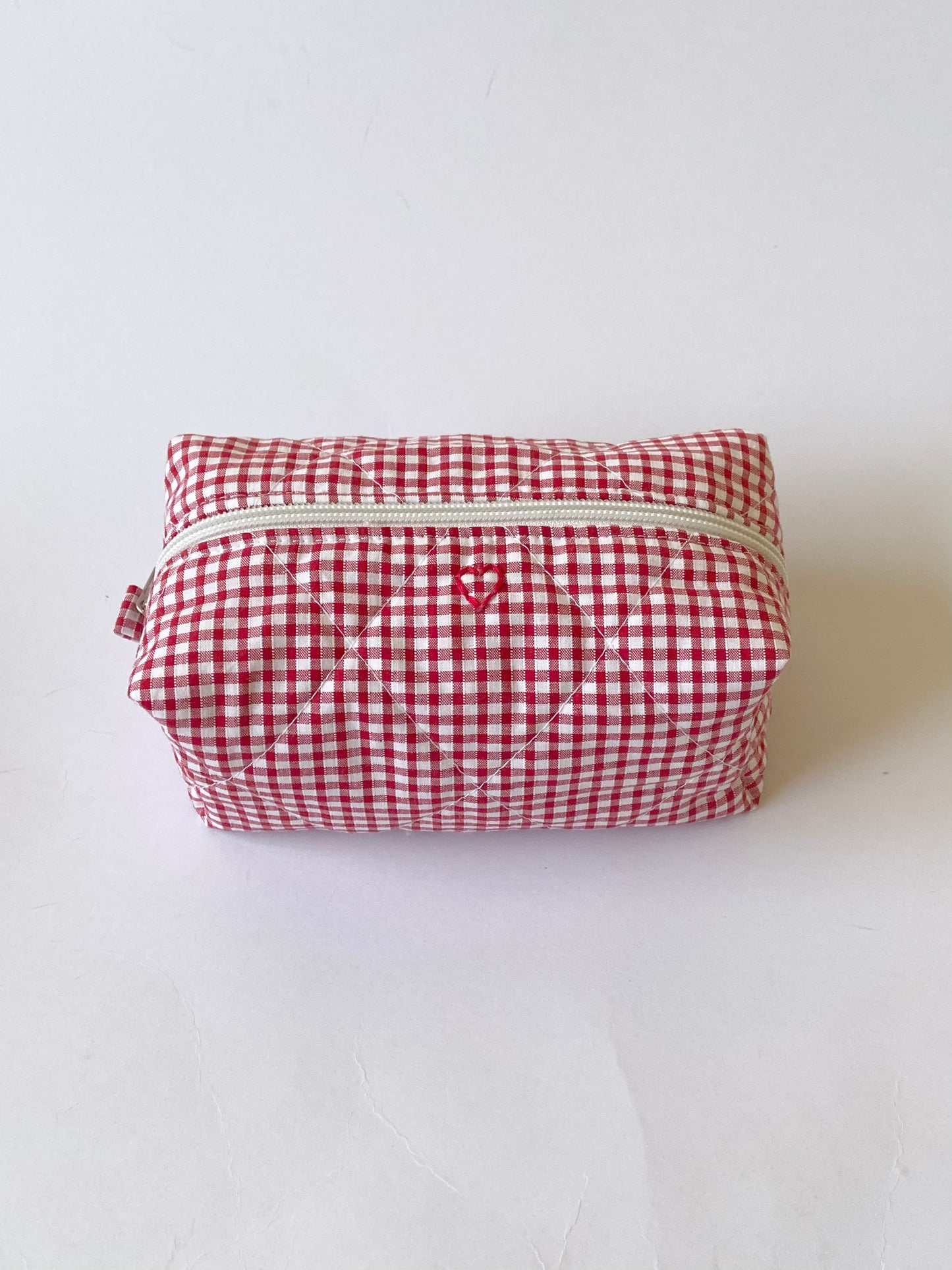 Red Gingham Makeup Bag