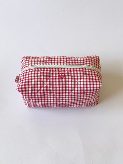 Red Gingham Makeup Bag