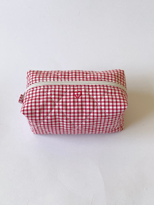 Red Gingham Makeup Bag
