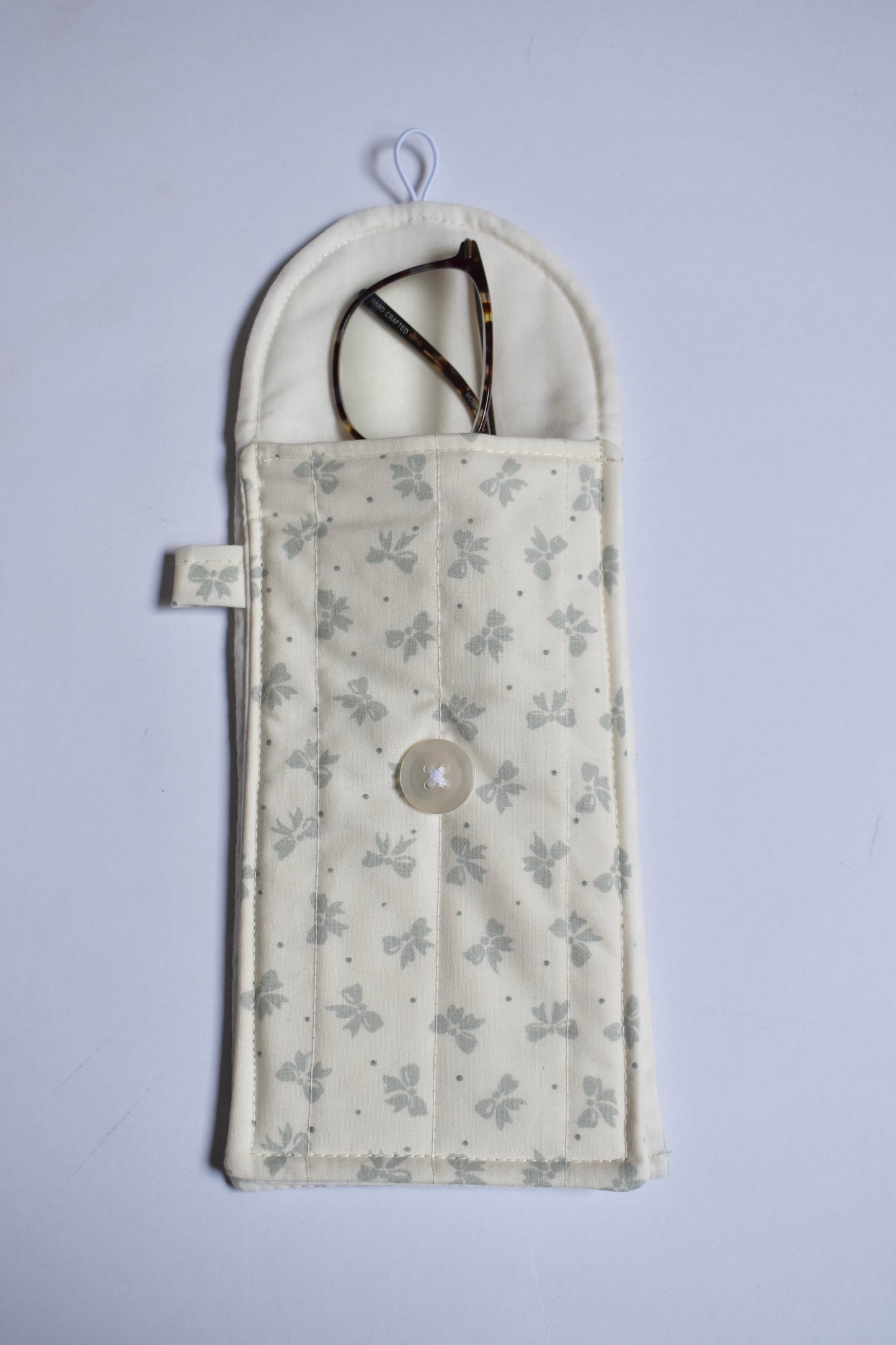 Blue Bow Glasses Pouch