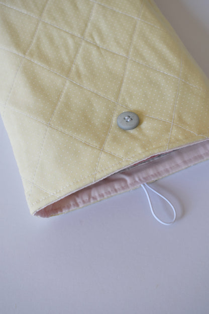 Yellow Polka Dot Large Book Sleeve