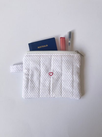 Lilac Polka Dot Carry Pouch