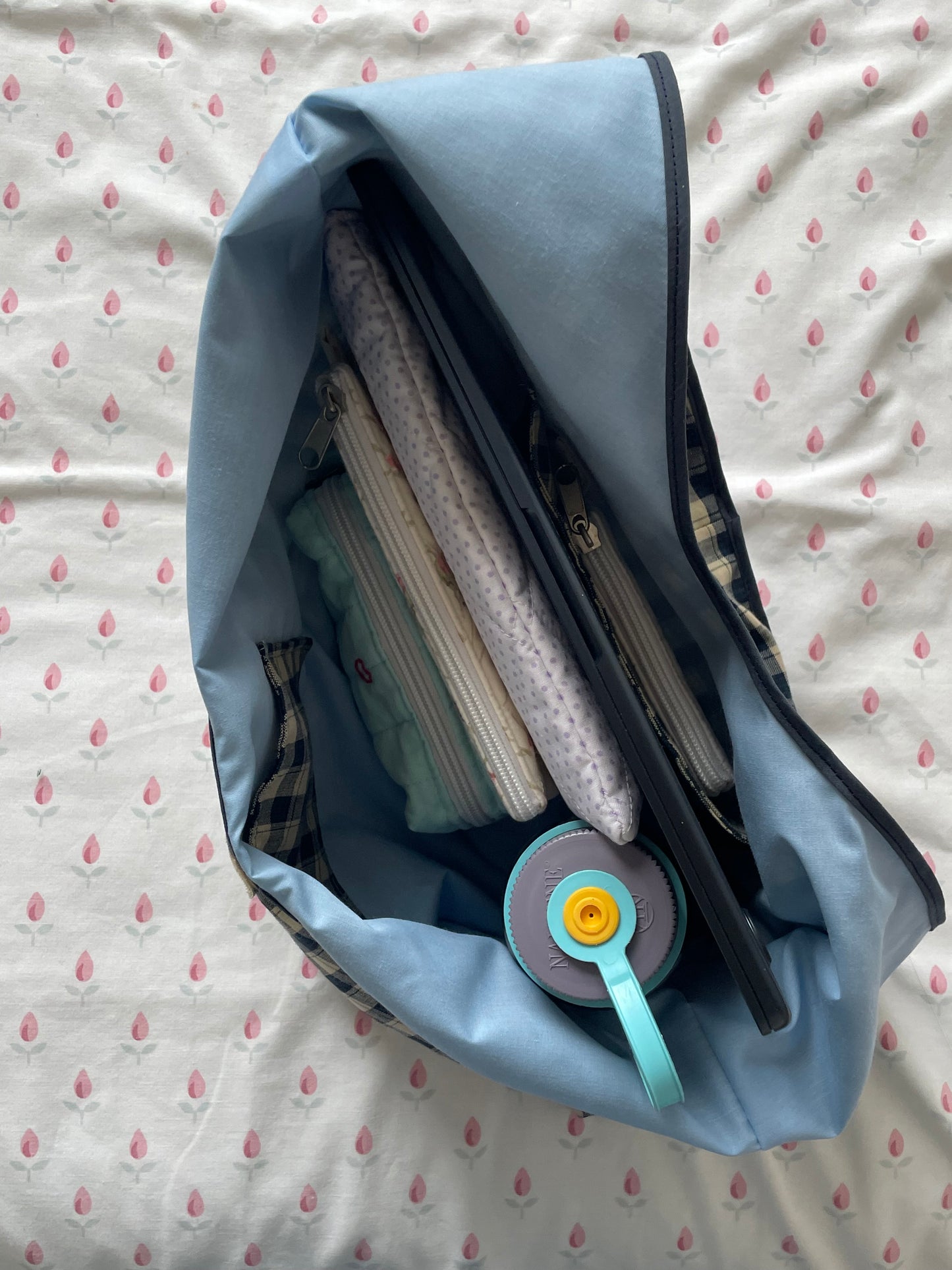 Cottage Blue Slouchy Bag