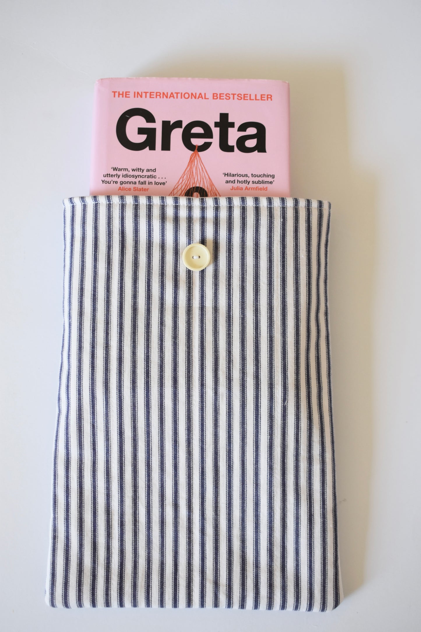 Navy Stripe Large Book Sleeve