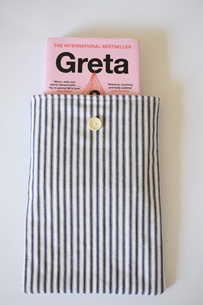 Navy Stripe Large Book Sleeve