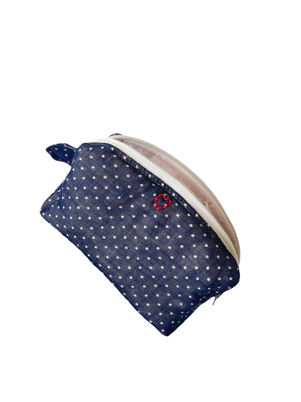 Navy Polka Purse Pouch