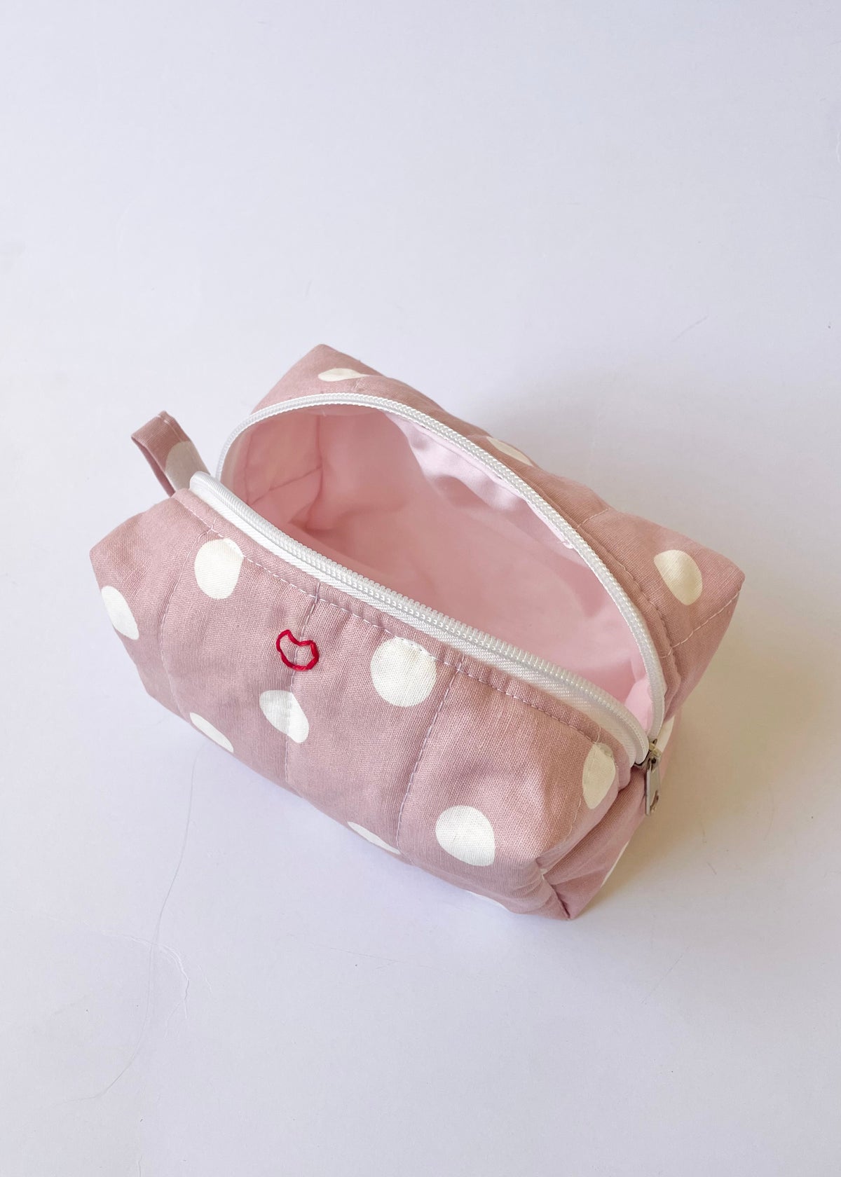 Pink Polka Dot Makeup Bag
