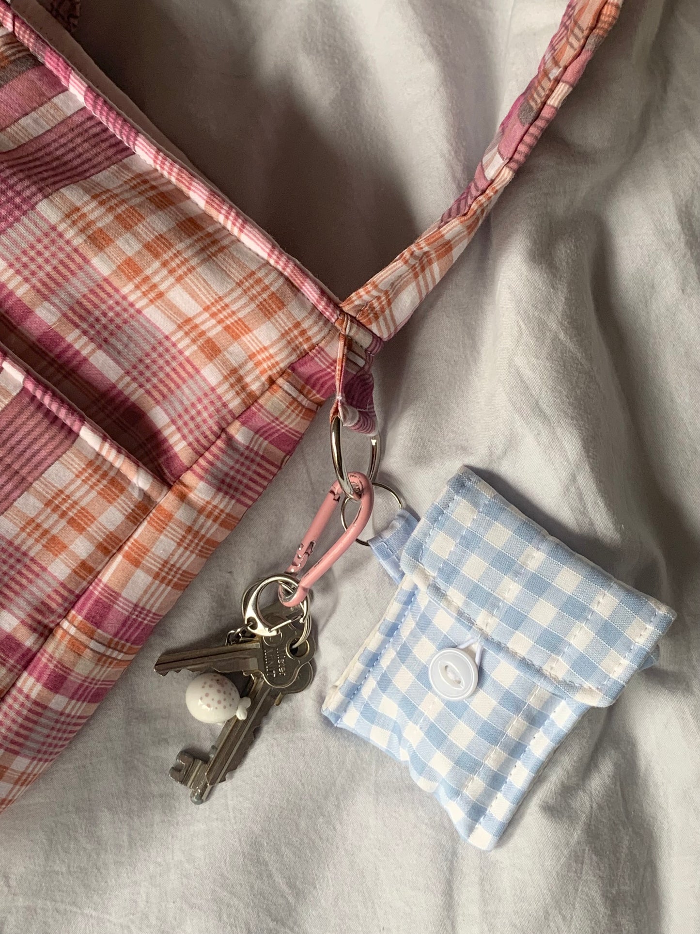 Blue Gingham AirPods Case