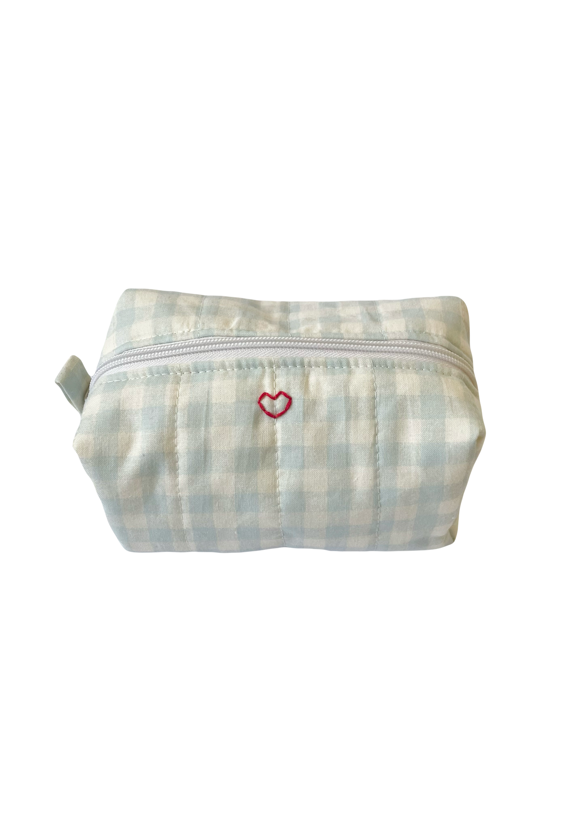 Blue Gingham Makeup Bag