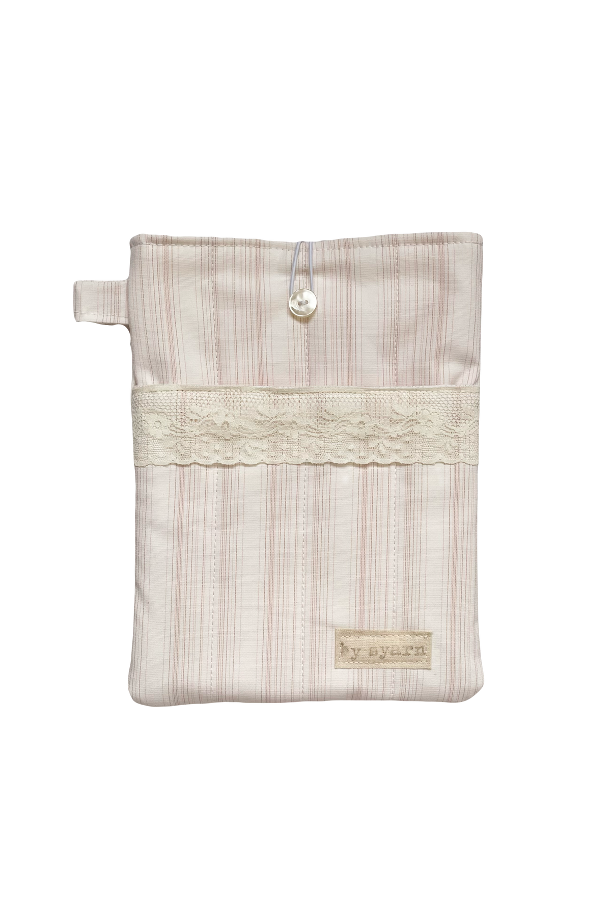 Pink Stripe Book Sleeve with Pocket