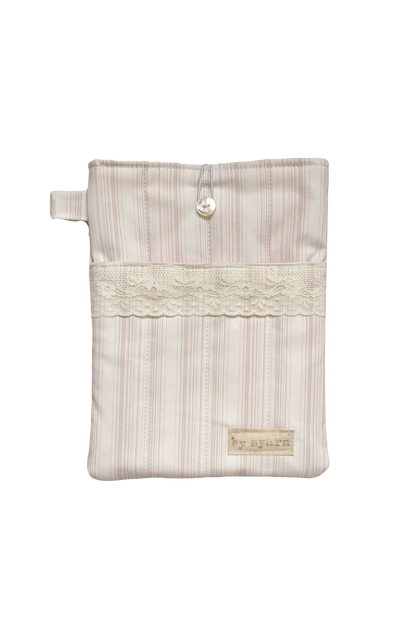 Pink Stripe Book Sleeve with Pocket