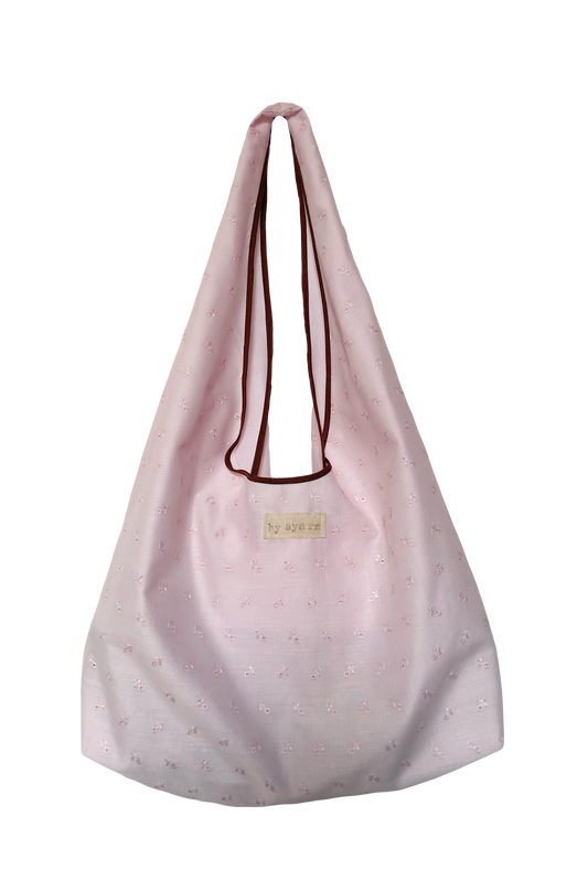 Pink Broderie Slouchy Bag