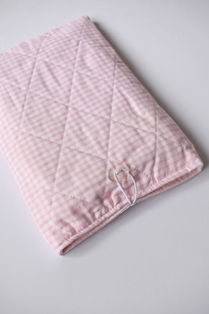 Pink Gingham Large Book Sleeve