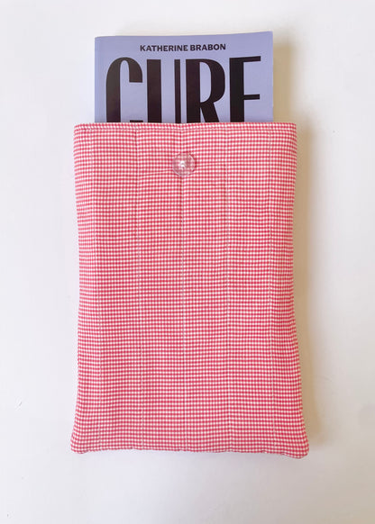 Red Gingham Large Book Sleeve