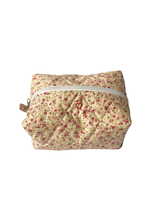 Pink Floral Jumbo Makeup Bag