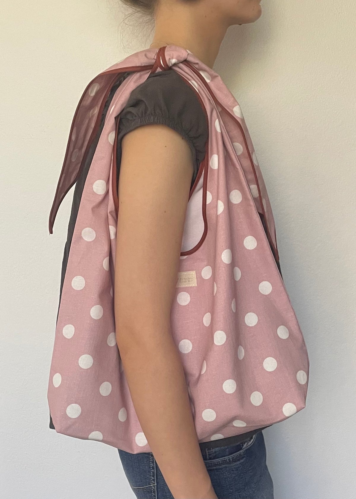 Pink Polka Dot Slouchy Bag
