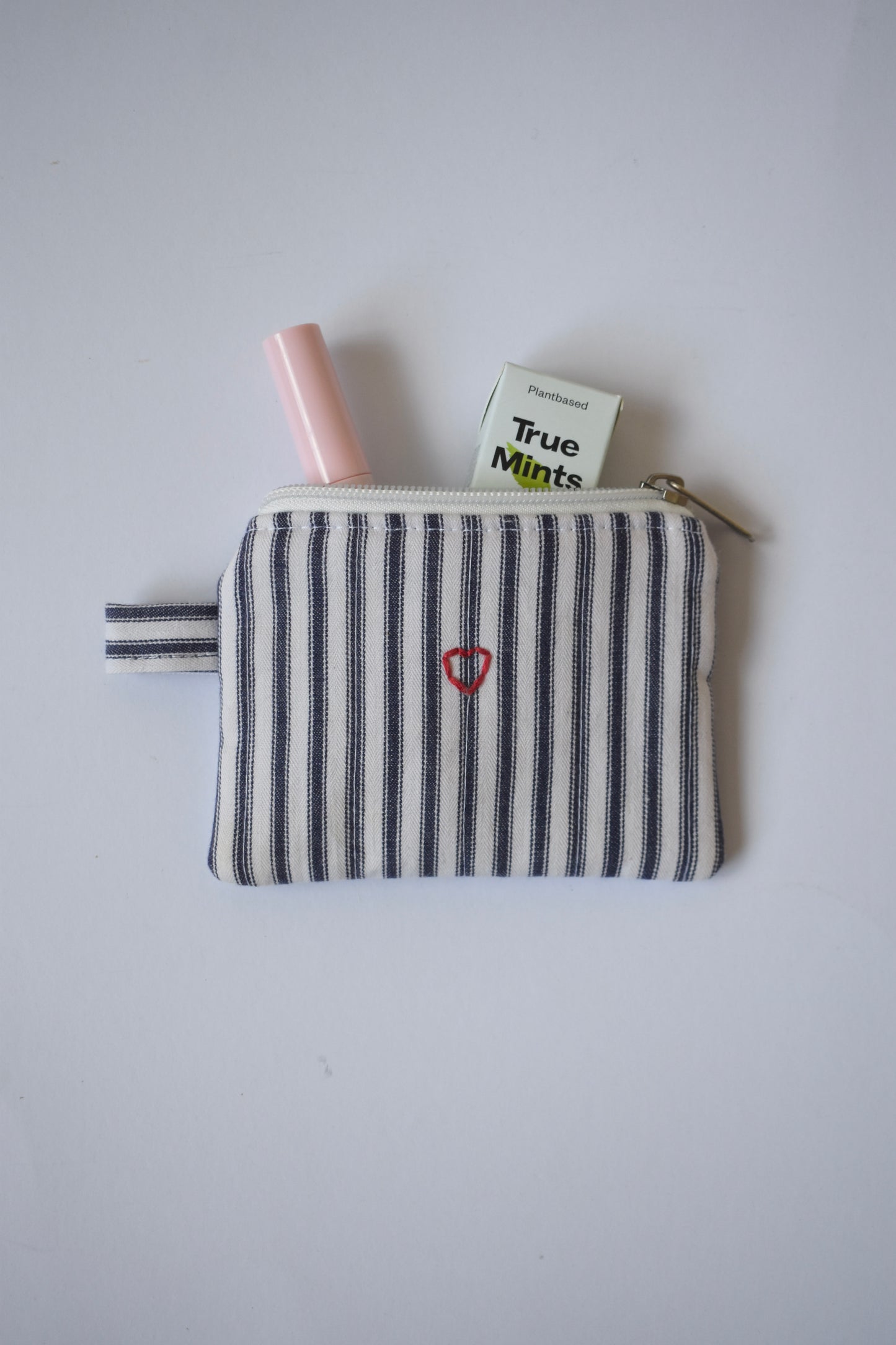 Navy Stripe Mini Pouch
