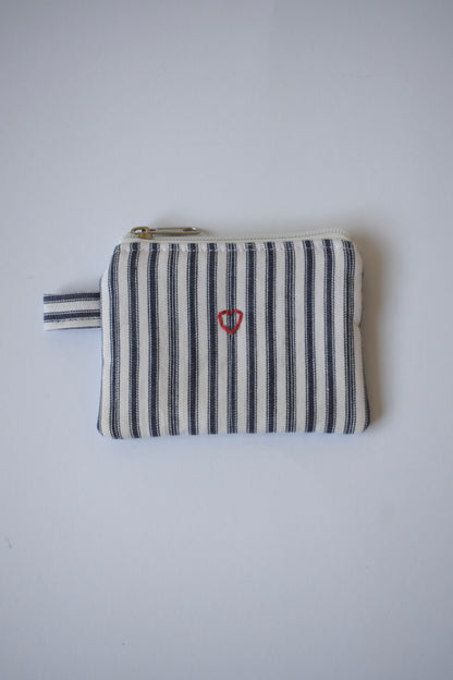 Navy Stripe Mini Pouch