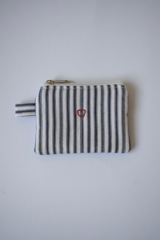 Navy Stripe Mini Pouch
