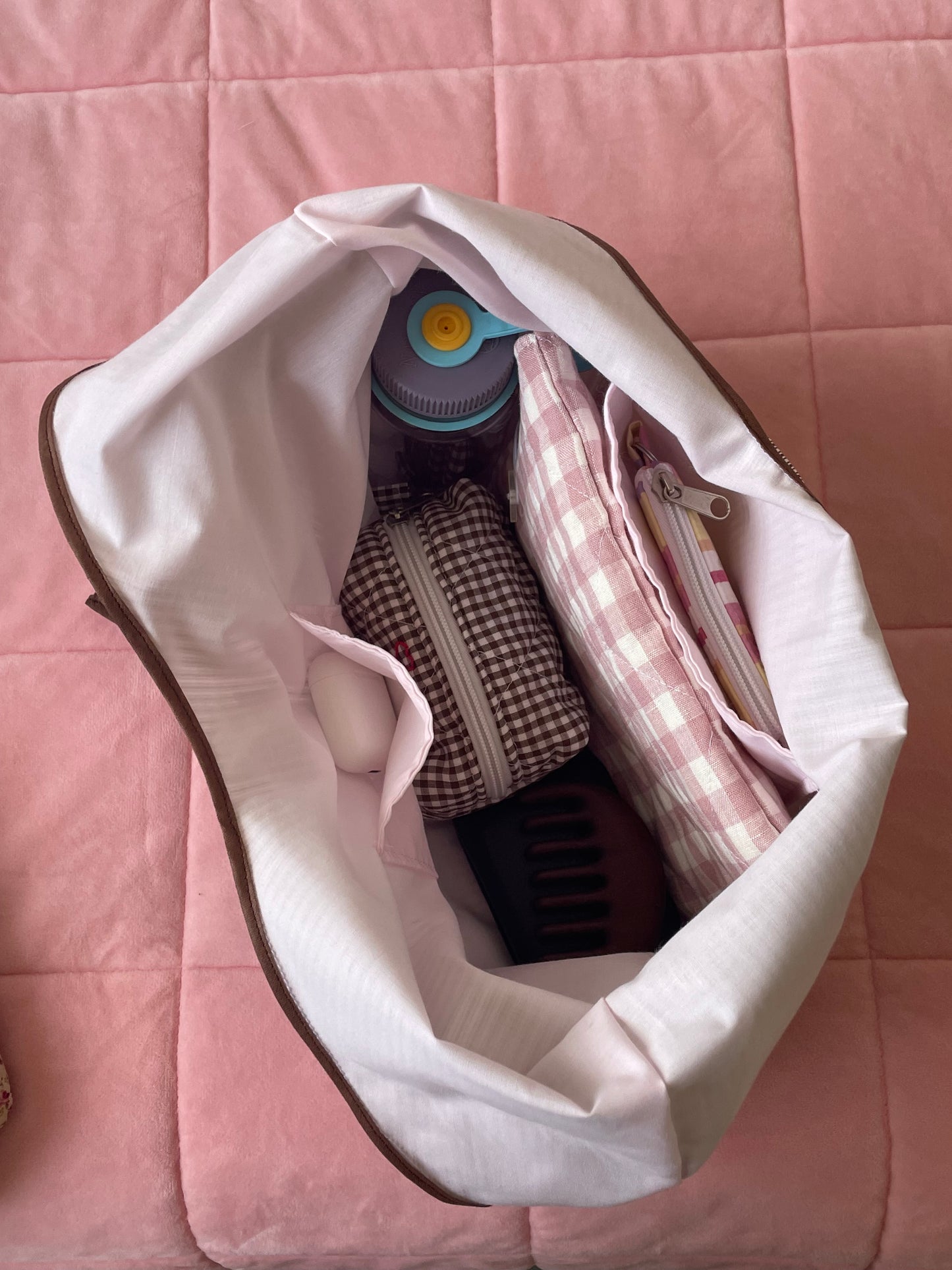 Brown Stripe Slouchy Bag