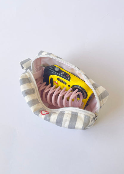 Grey Stripe Camera Pouch