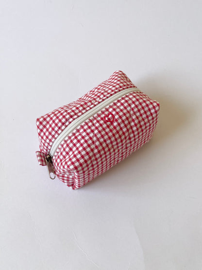 Red Gingham Mini Makeup Bag