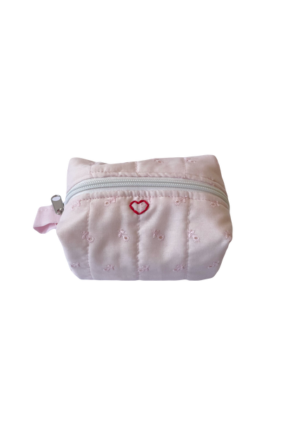 Pink Broderie Mini Makeup Bag