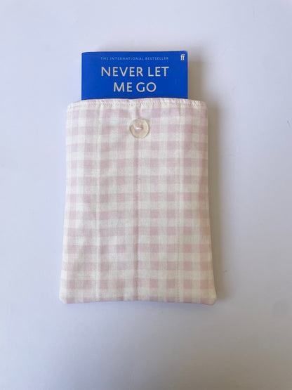 Pink Gingham Book Sleeve
