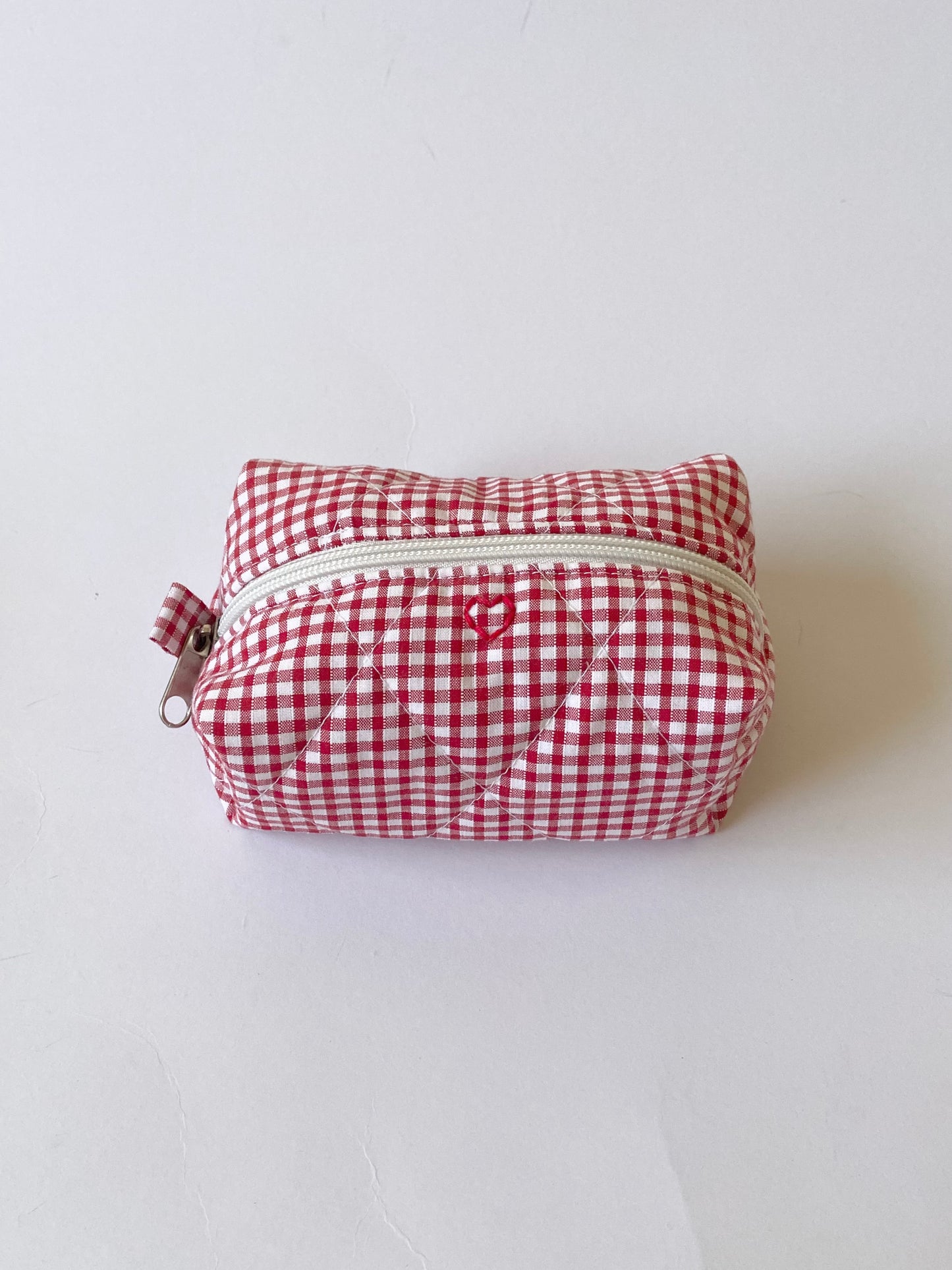 Red Gingham Mini Makeup Bag