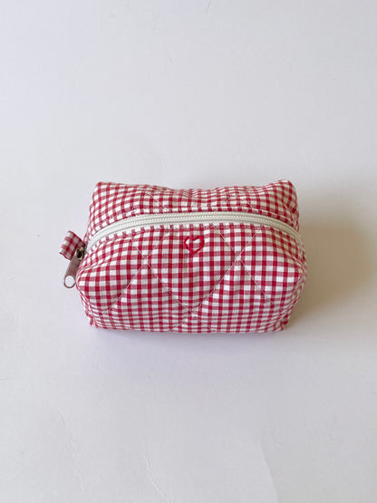 Red Gingham Mini Makeup Bag