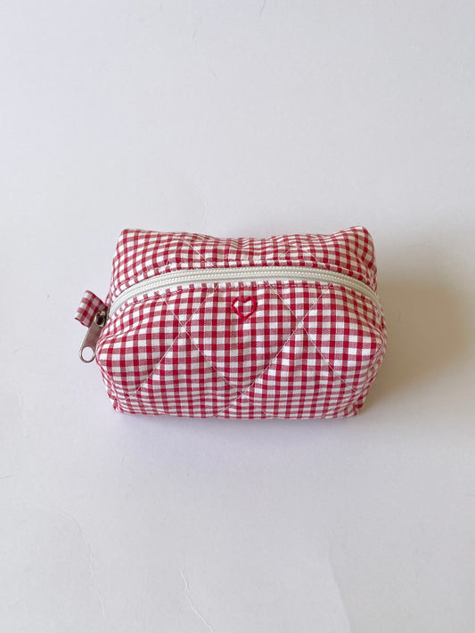Red Gingham Mini Makeup Bag