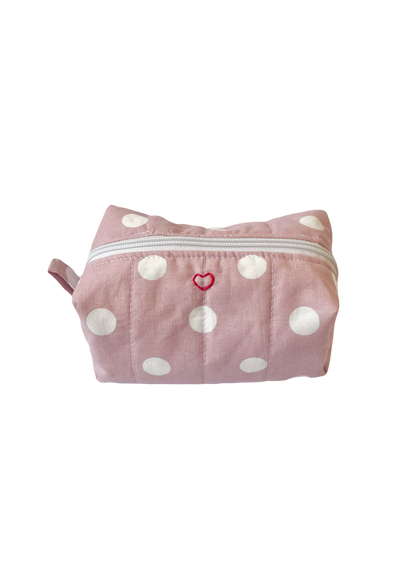 Pink Polka Dot Makeup Bag