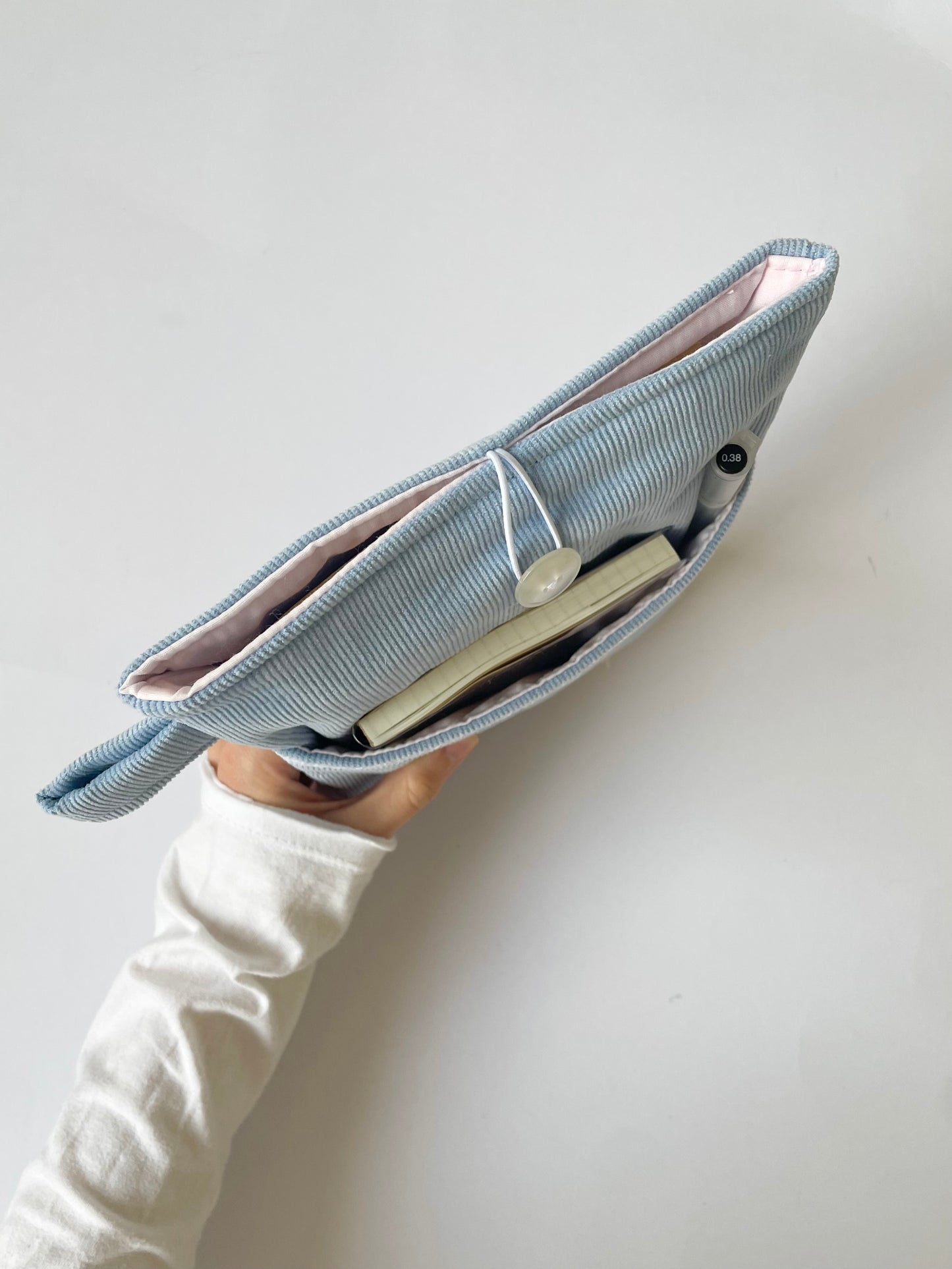 Powder Blue Book Sleeve with Pocket