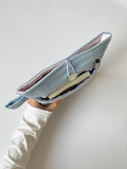 Powder Blue Book Sleeve with Pocket
